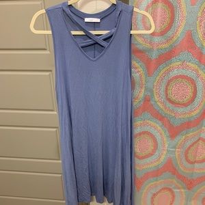 Posh Boutique Blue Piko Style Dress Size Large
